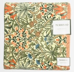 William Morris Co Bath Towel Woodland Weeds Coral Grn 1 Pc Velour NWT